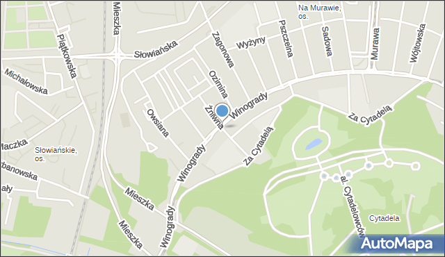 Poznań, Żniwna, mapa Poznania