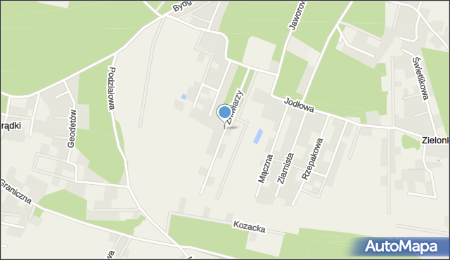 Zielonka gmina Białe Błota, Żniwiarzy, mapa Zielonka gmina Białe Błota