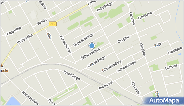 Grodzisk Mazowiecki, Żółkiewskiego Stanisława, hetm., mapa Grodzisk Mazowiecki