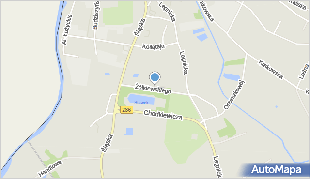 Gubin, Żółkiewskiego, mapa Gubin