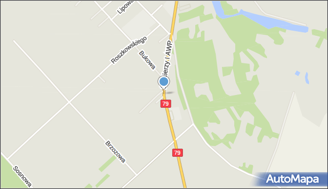 Magnuszew, Żołnierzy I AWP, mapa Magnuszew
