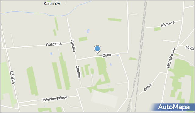 Piotrków Trybunalski, Żółta, mapa Piotrków Trybunalski