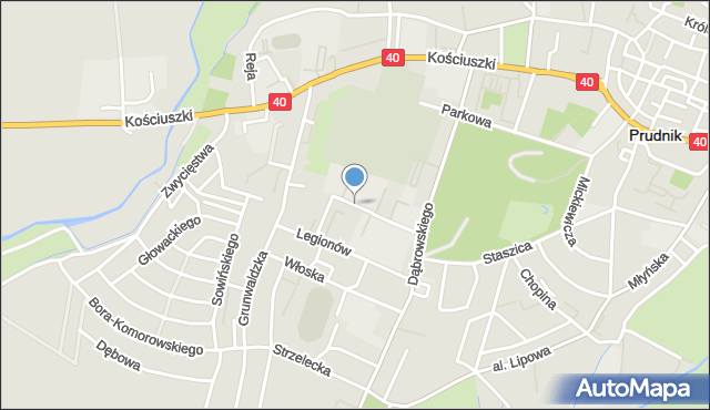 Prudnik, Żołnierska, mapa Prudnik