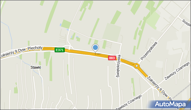 Rzeszów, Żołnierzy 9 Dywizji Piechoty, mapa Rzeszów