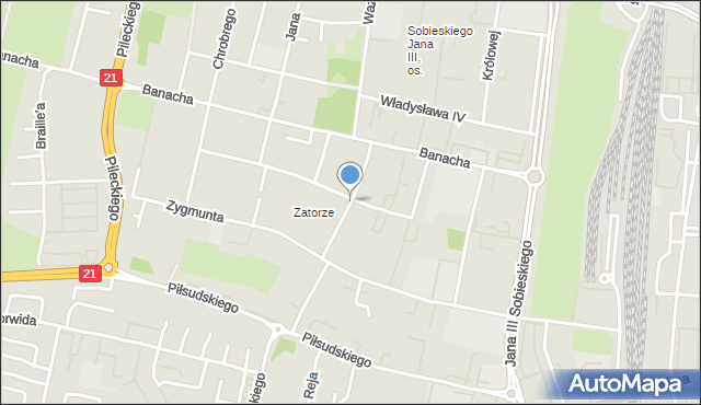 Słupsk, Żółkiewskiego Stanisława, hetm., mapa Słupska