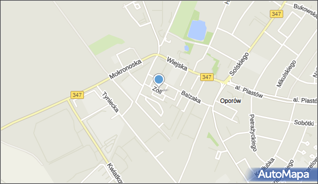 Wrocław, Zoli Emila, mapa Wrocławia