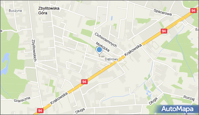 Zbylitowska Góra, Żołędziowa, mapa Zbylitowska Góra