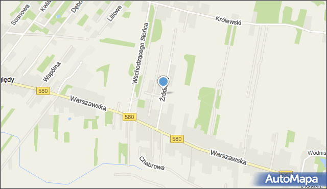 Borzęcin Mały, Źródlana, mapa Borzęcin Mały