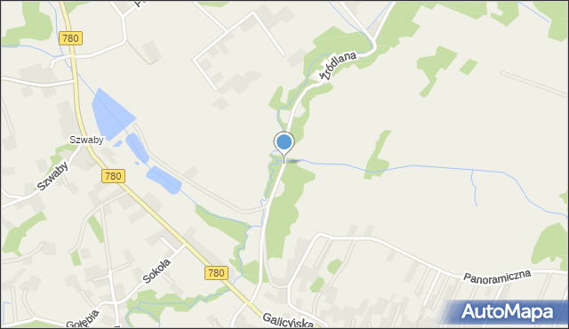 Brodła, Źródlana, mapa Brodła