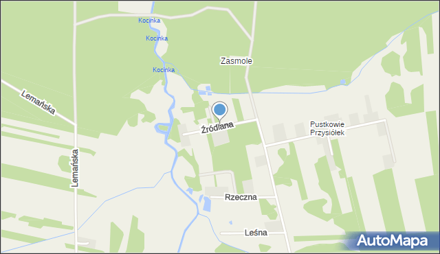 Cykarzew Północny, Źródlana, mapa Cykarzew Północny