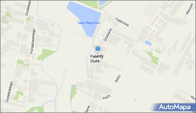 Falenty Duże, Źródlana, mapa Falenty Duże