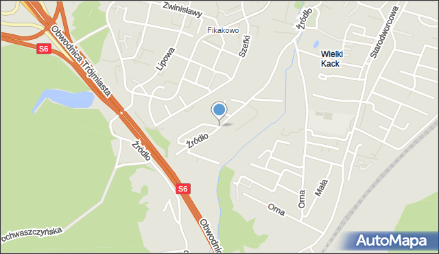 Gdynia, Źródło Marii, mapa Gdyni