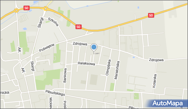 Grójec, Źródlana, mapa Grójec