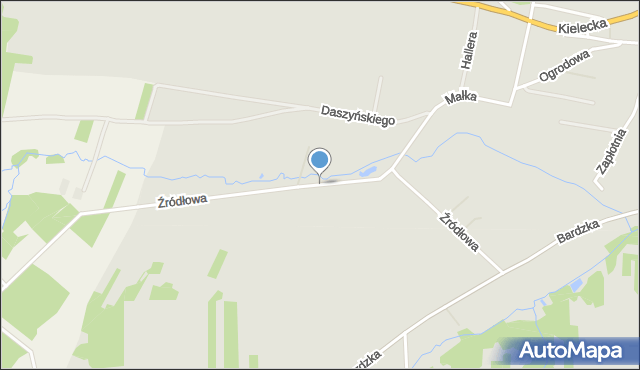 Łagów powiat kielecki, Źródłowa, mapa Łagów powiat kielecki