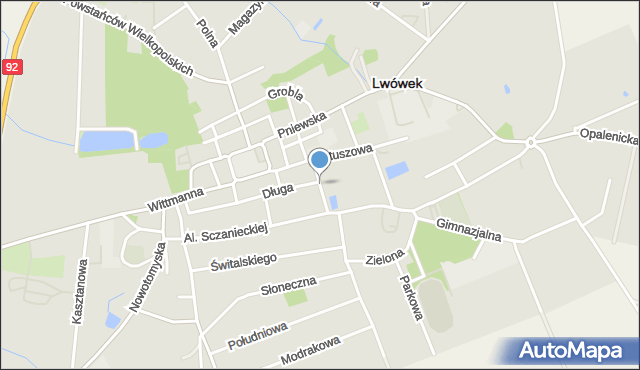 Lwówek powiat nowotomyski, Źródlana, mapa Lwówek powiat nowotomyski