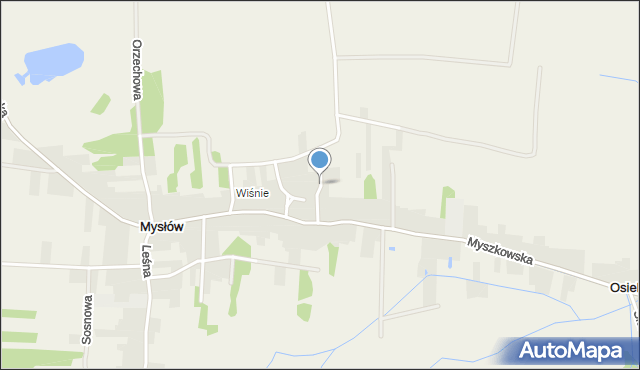 Mysłów gmina Koziegłowy, Źródlana, mapa Mysłów gmina Koziegłowy