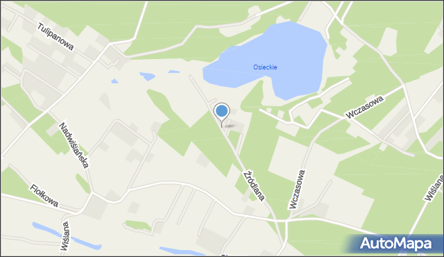 Osiek nad Wisłą, Źródlana, mapa Osiek nad Wisłą