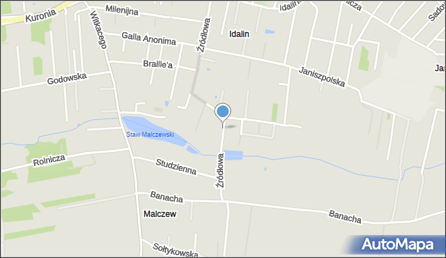 Radom, Źródłowa, mapa Radomia