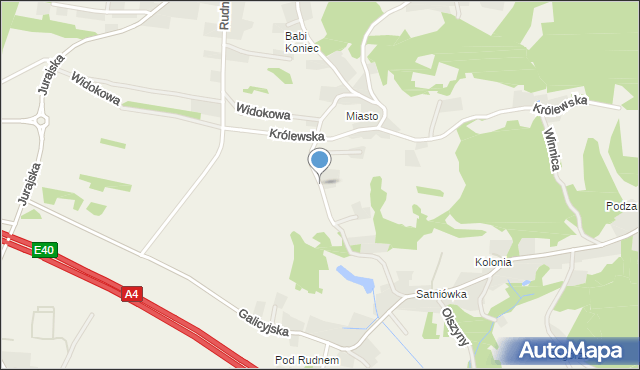 Rudno gmina Krzeszowice, Źródlana, mapa Rudno gmina Krzeszowice