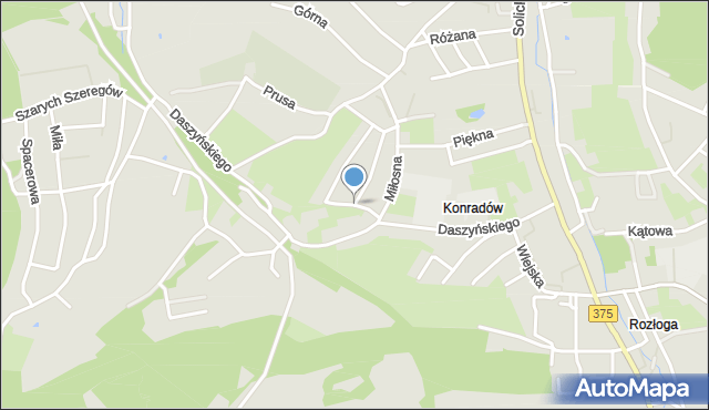 Wałbrzych, Źródlana, mapa Wałbrzycha