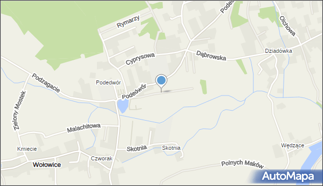 Wołowice, Źródlana, mapa Wołowice