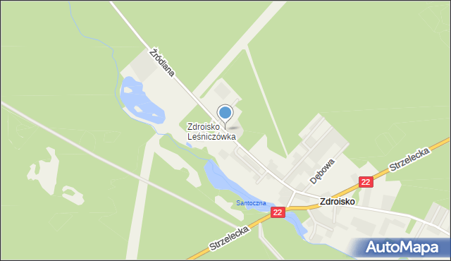 Zdroisko, Źródlana, mapa Zdroisko