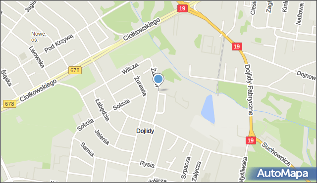 Białystok, Żubrów, mapa Białegostoku