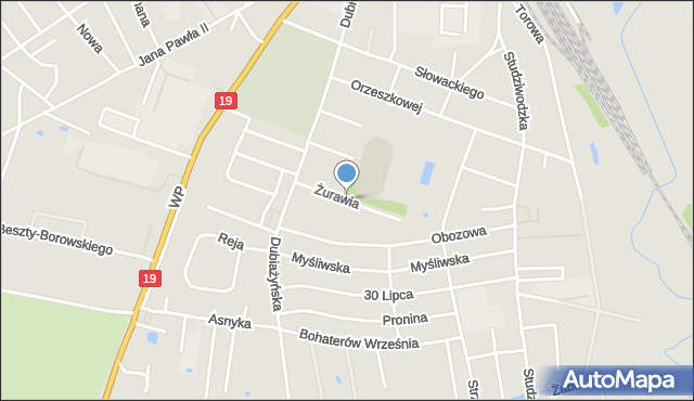 Bielsk Podlaski, Żurawia, mapa Bielsk Podlaski