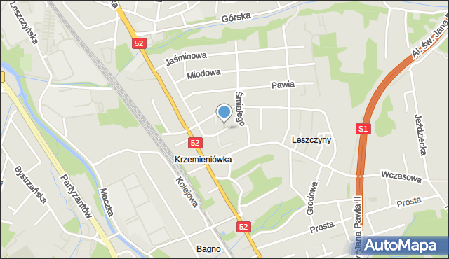 Bielsko-Biała, Żubrów, mapa Bielsko-Białej
