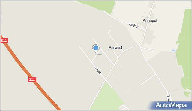 Jarocin, Żurawia, mapa Jarocin
