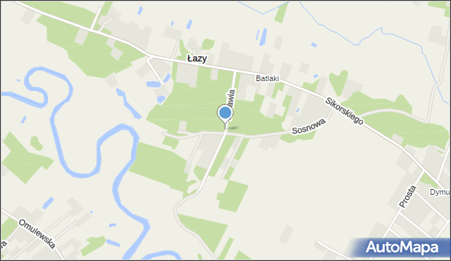 Łazy gmina Olszewo-Borki, Żurawia, mapa Łazy gmina Olszewo-Borki