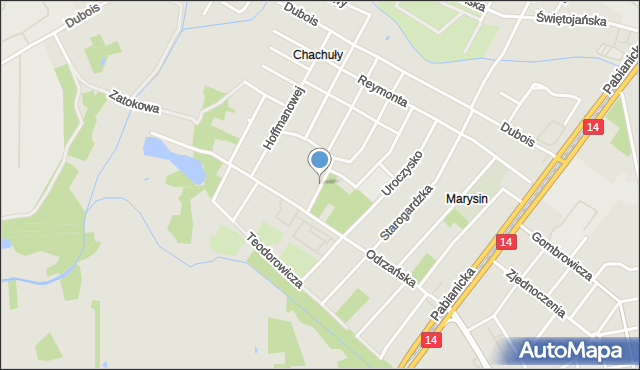 Łódź, Zuchów, mapa Łodzi