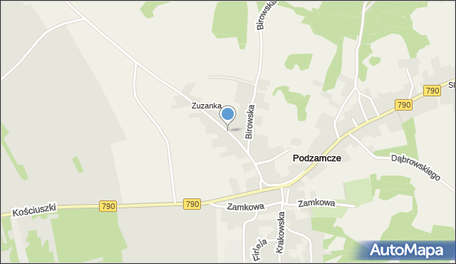 Podzamcze gmina Ogrodzieniec, Zuzanka, mapa Podzamcze gmina Ogrodzieniec