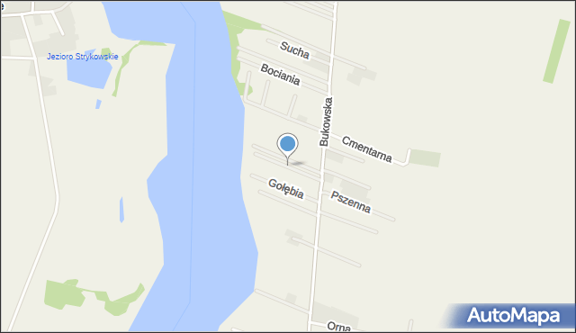 Strykowo, Żurawia, mapa Strykowo