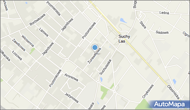 Suchy Las powiat poznański, Żurawinowa, mapa Suchy Las powiat poznański
