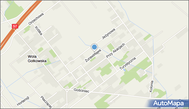 Wola Gołkowska, Żurawinowa, mapa Wola Gołkowska