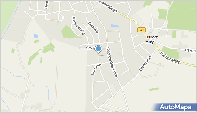 Wołów, Żurawia, mapa Wołów