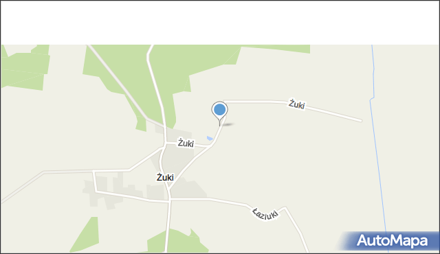 Żuki gmina Tykocin, Żuki, mapa Żuki gmina Tykocin