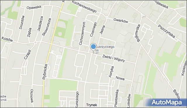 Gliwice, Żwirki i Wigury, mapa Gliwic
