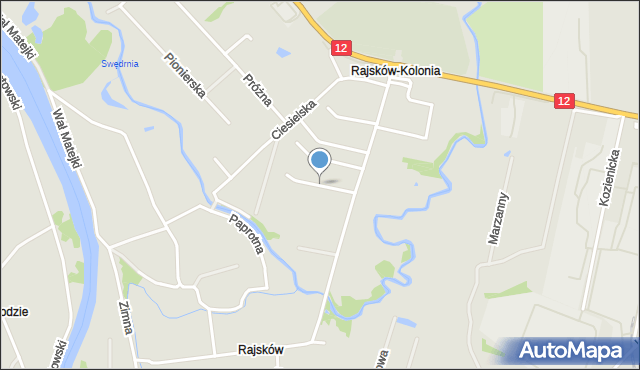 Kalisz, Żwirowa, mapa Kalisza