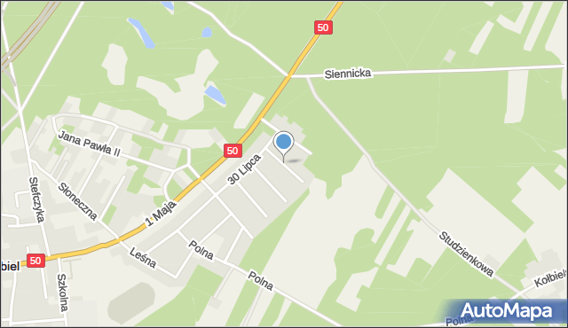 Kołbiel, Żwirowa, mapa Kołbiel