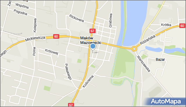 Maków Mazowiecki, Zwrotna, mapa Maków Mazowiecki