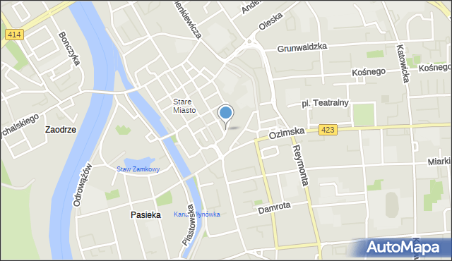 Opole, Zwierzyniecka, mapa Opola