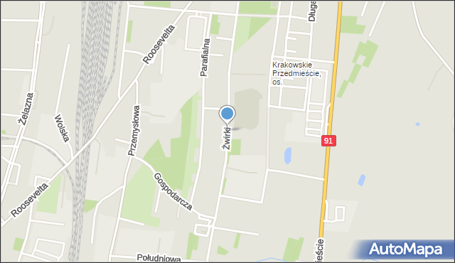 Piotrków Trybunalski, Żwirki Franciszka, kpt. pil., mapa Piotrków Trybunalski