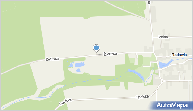 Radawie, Żwirowa, mapa Radawie