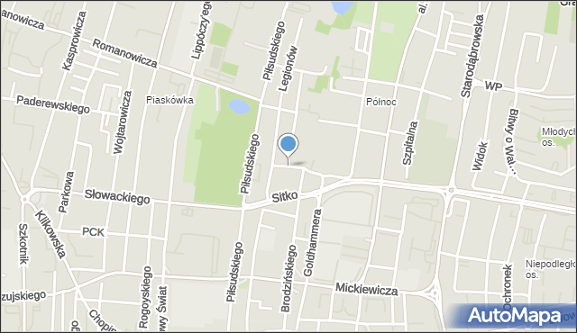 Tarnów, Żwirki Franciszka, kpt. pil., mapa Tarnów