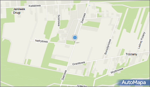 Trzciany gmina Jabłonna, Żwirowa, mapa Trzciany gmina Jabłonna