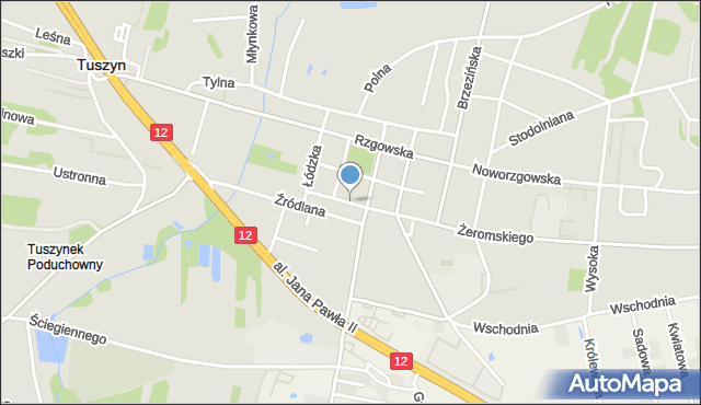 Tuszyn powiat łódzki wschodni, Zwierzyńskiego Aleksandra, mapa Tuszyn powiat łódzki wschodni