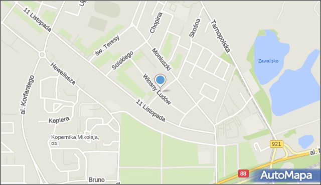 Zabrze, Żwirki i Wigury, mapa Zabrza