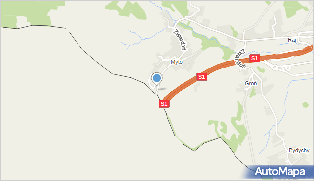 Zwardoń, Zwardoń Myto-Skalite, mapa Zwardoń